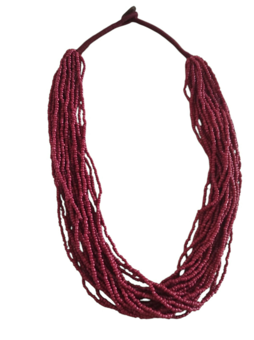 Inhanns Handmade Beaded Multilayer Necklace, 20 Layers - Wine