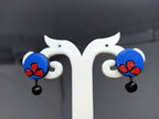 Terracotta Button Studs-Blue