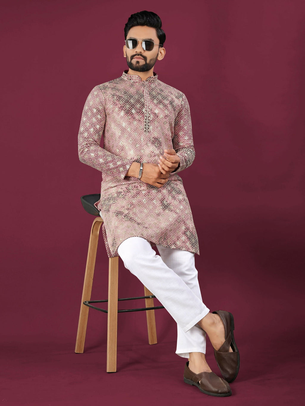 Anaita Pink Chikankari Work Viscose Rayon Straight Kurta