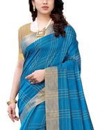 Vamika Blue Cotton Silk Weaving Saree (Anaya Blue)