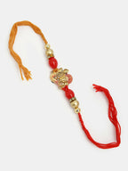 NVR Men Set of 4 Multicolor Stone-Studded Ganesh Rakhi With Roli Chawal - Distacart