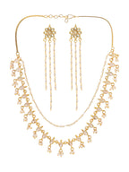 Ruby Raang Gold Kundan Necklace with Dangler Earrings