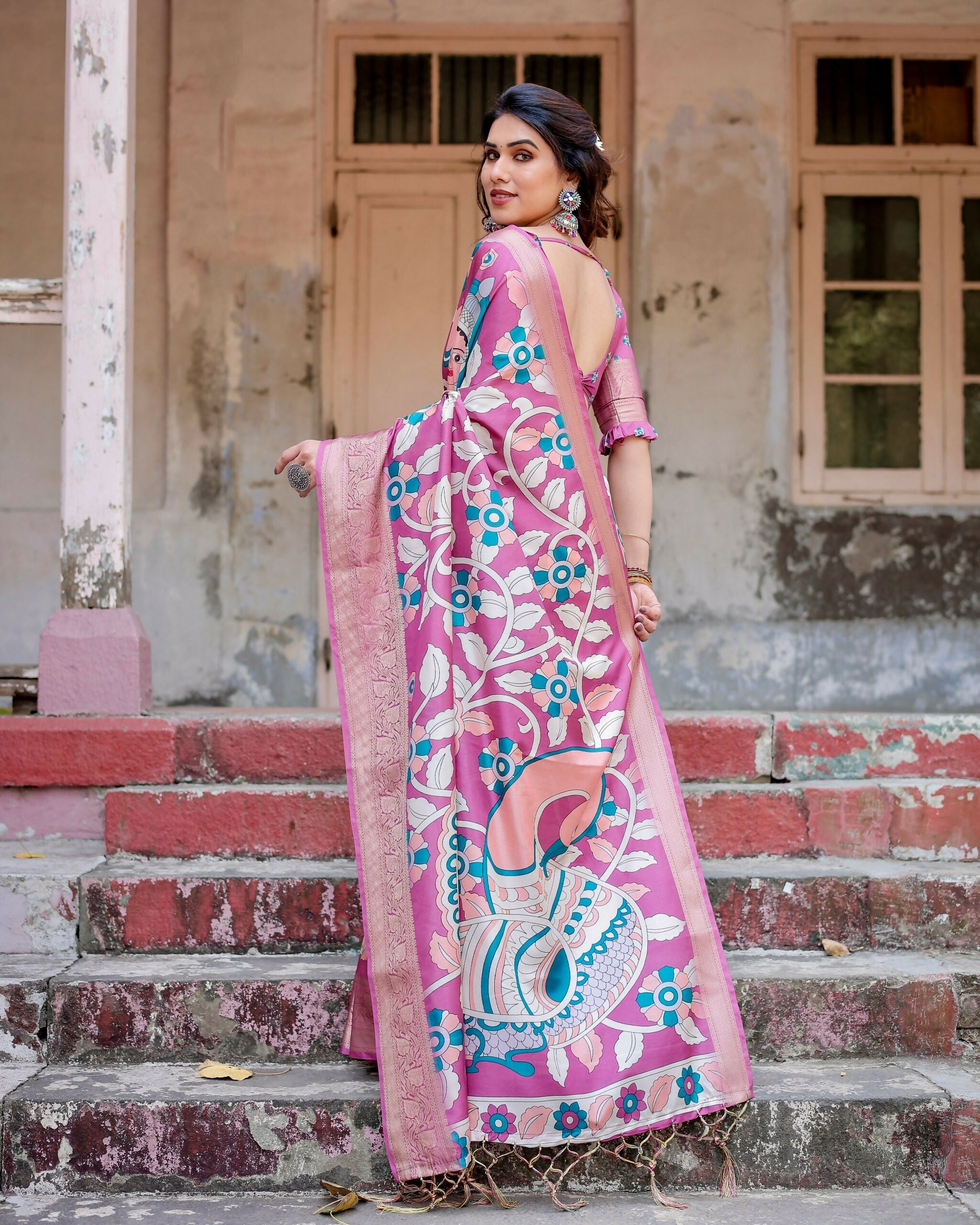 Soft Silk Digital Printed Saree with Blouse Piece by Infinity Export