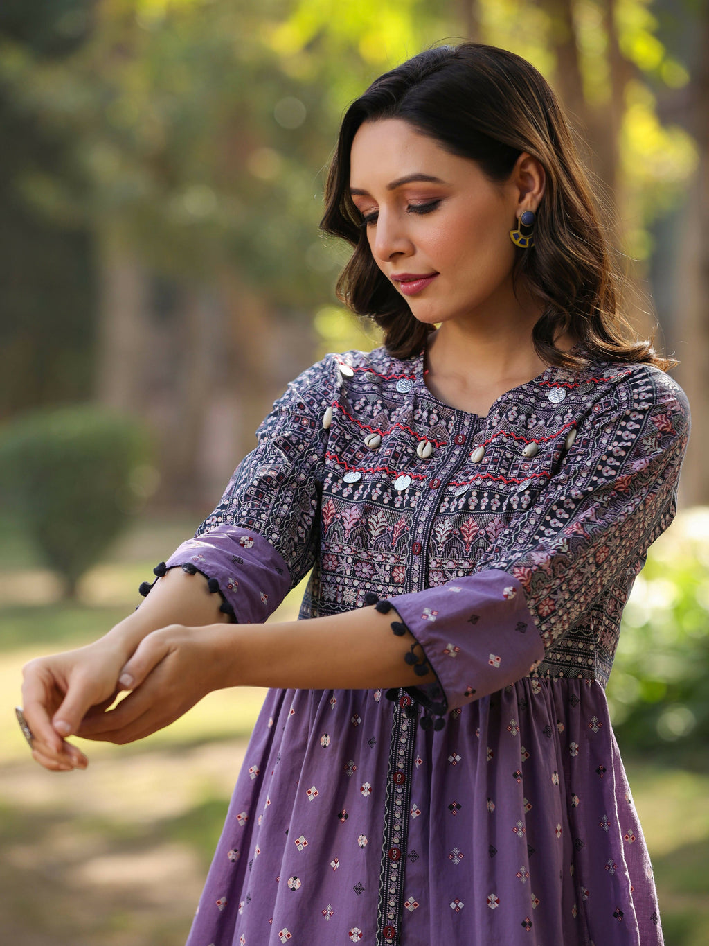 Juniper Women's Lavender Printed Flared Tunic - Distacart
