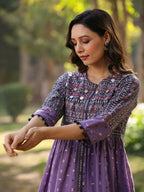 Juniper Women's Lavender Printed Flared Tunic - Distacart