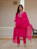 Pramukh Fab Pink Green Color Viscose Mango Silk Kurta Set - Distacart