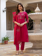 Pramukh Fab Pink Color Viscose Mango Silk Kurta Set - Distacart