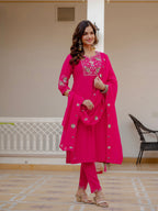 Pramukh Fab Pink Green Color Viscose Mango Silk Kurta Set - Distacart
