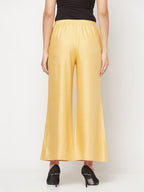 Aniyah Rayon Flared Slip-On Golden-Beige Palazzo