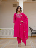 Pramukh Fab Pink Green Color Viscose Mango Silk Kurta Set - Distacart