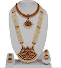 Elite Trading Minimum Bharatnatyam Dance Jewellery Set with 4 line Haarm