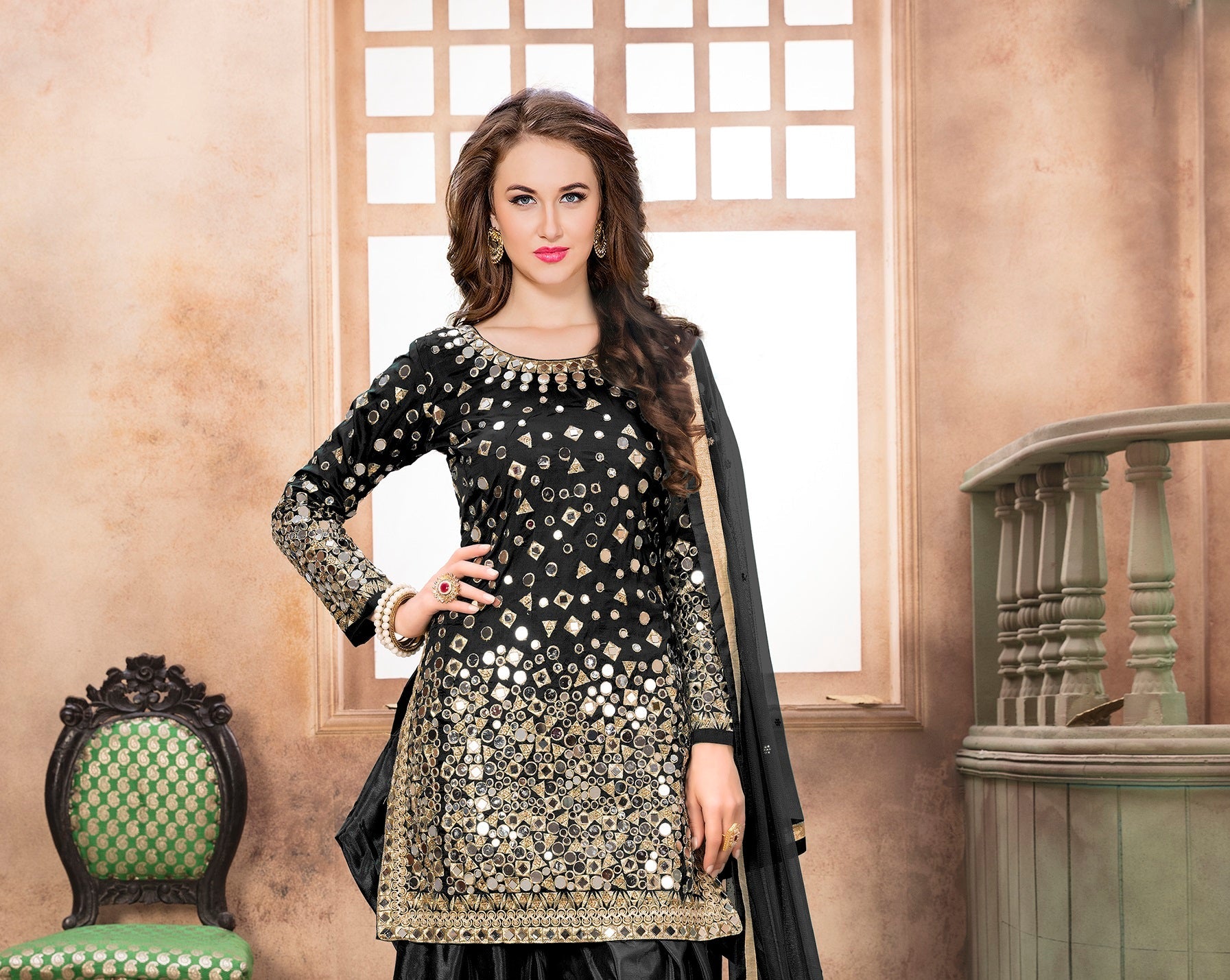Anaita Black Embroidered Tapeta Silk Salwar Suit - Distacart