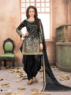 Anaita Black Embroidered Tapeta Silk Salwar Suit - Distacart