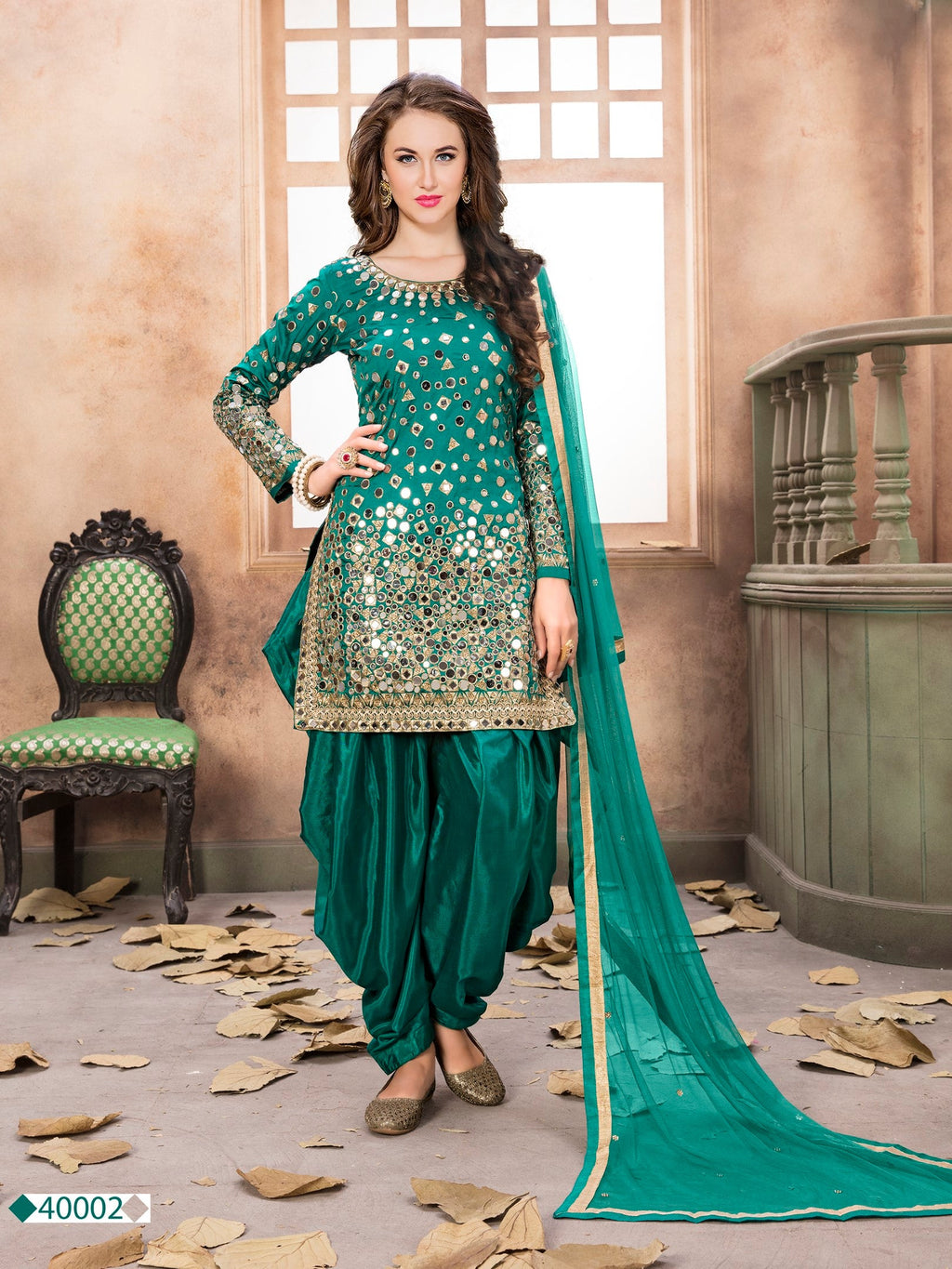 Anaita Teal Embroidered Tapeta Silk Salwar Suit - Distacart