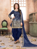 Anaita Navy Blue Embroidered Tapeta Silk Salwar Suit - Distacart