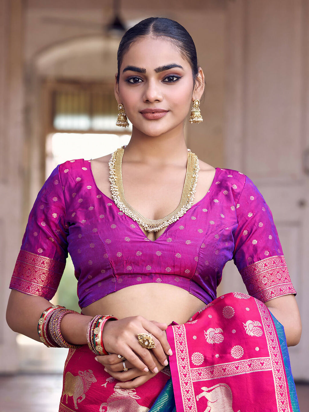 Shree Shyam Fashion Teal Soft Silk Saree - Distacart