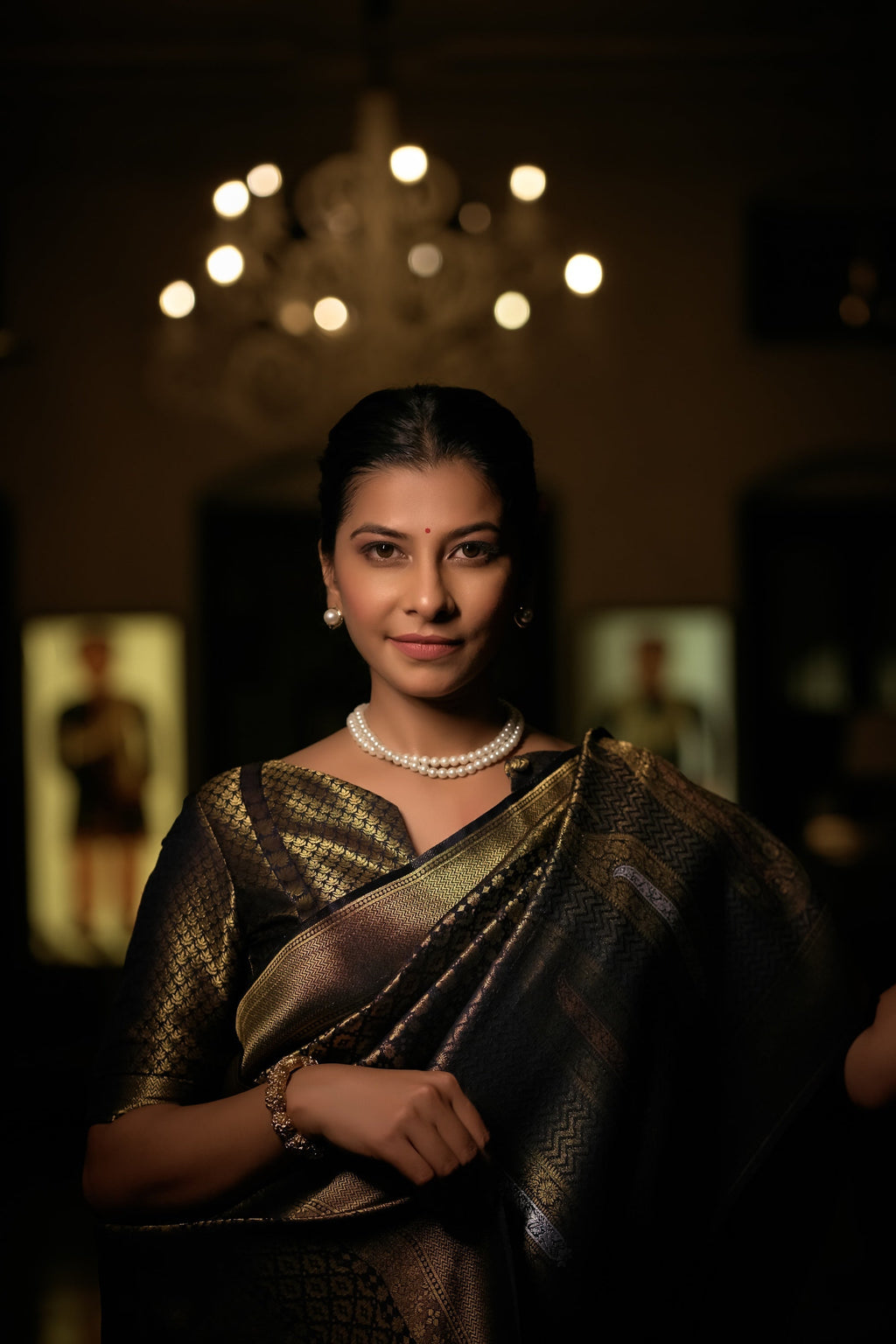 Vardha Stratos Blue Copper-Silver Zari Kanjeevaram Silk Saree