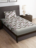 Story@home Brown & Pink Abstract Microfiber 180 TC Bedsheet With Pillow Cover