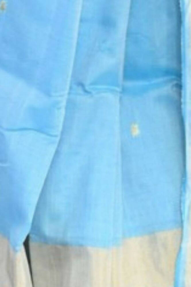 Very Much Indian Handloom Pure Cotton Paithani Peacock Pallu-Sky Blue - Distacart
