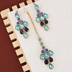 Tehzeeb CreationsDesigner Gold-Polished Elegant Stone Necklace Set For Women & Girls