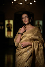 Vardha Magnolia White Copper-Silver Zari Kanjeevaram Silk Saree