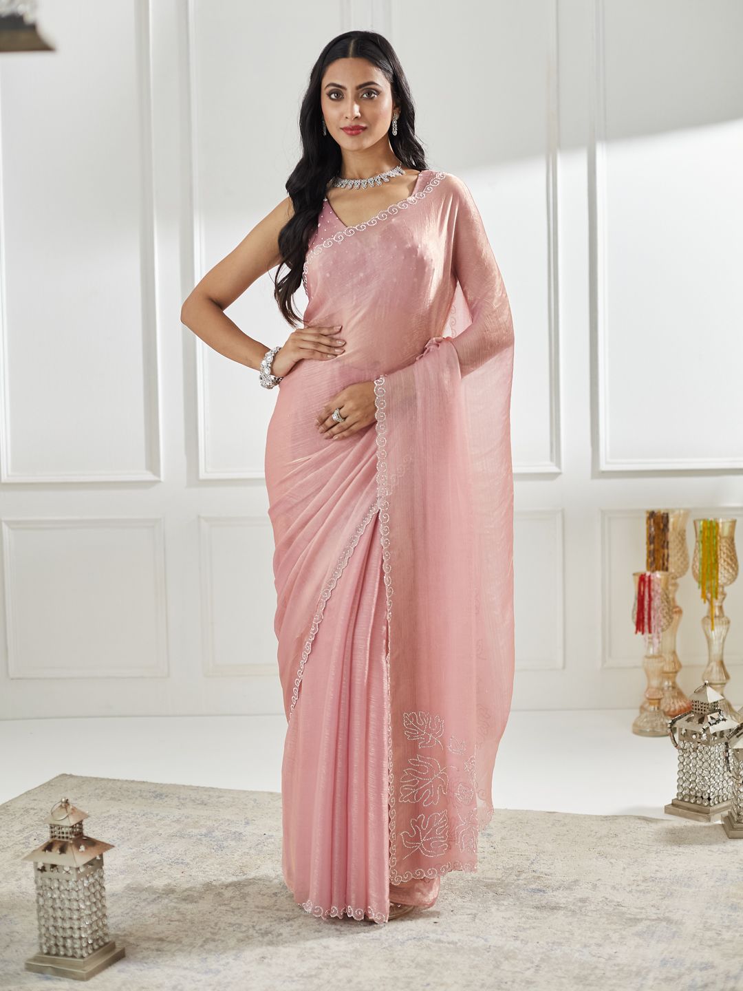 kasee Embellished Beads and Stones Pure Silk Saree - Distacart