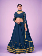Myra Navy Blue Georgette Embroidered Designer Lehenga