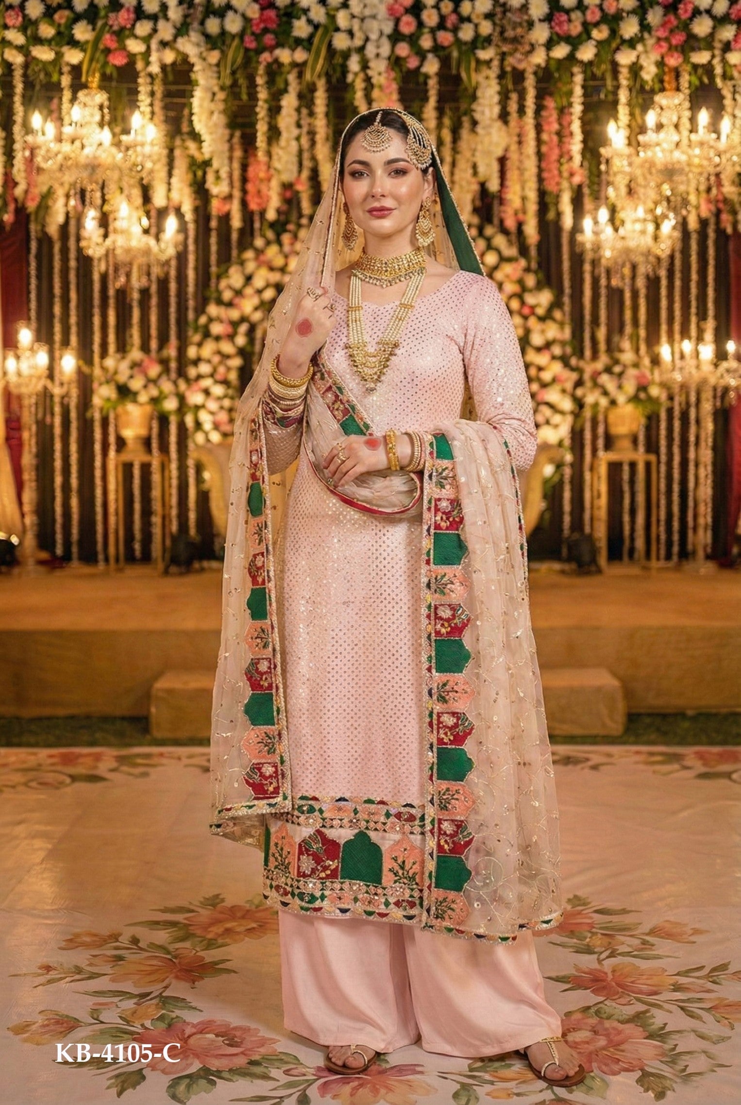 Anaita Pink Georgette Stitched Suit With Embroidery & Sequence Work - Distacart