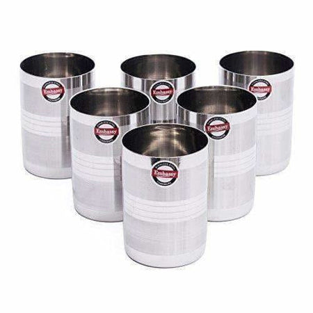 Stainless Steel XL-Big Glass -  Pack of 6