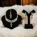 Tehzeeb Creations Traditional Gold-Polished Kundan Necklace Set for Girls & Women