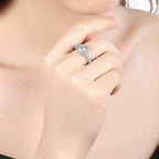Crystal Royal Queen Sterling Silver Plated Ring - Distacart