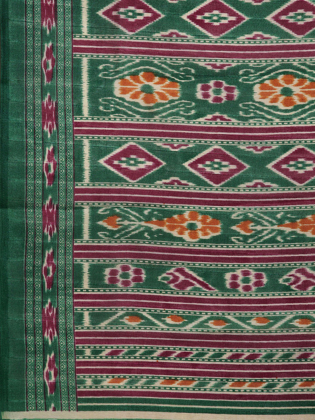 Saree Mall Magenta & Green Printed Bhagalpuri Saree - Distacart