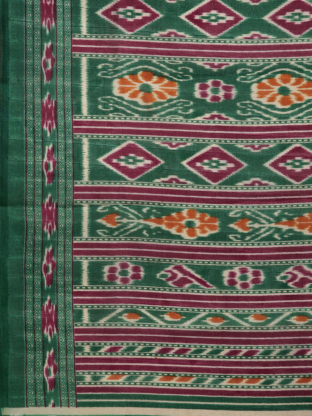 Saree Mall Magenta & Green Printed Bhagalpuri Saree - Distacart