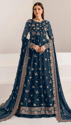 Anaita Navy Blue Faux Georgette Sequins Embroidered Salwar Suit - Distacart