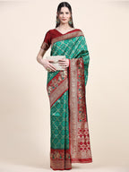 Vedant Vastram Patola Design KanchiPuram Silk Saree For Women - Green
