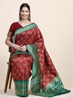 Vedant Vastram Patola Design KanchiPuram Silk Saree For Women - Maroon