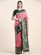 Vedant Vastram Patola Design KanchiPuram Silk Saree For Women - Pink