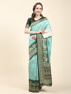 Vedant Vastram Patola Design KanchiPuram Silk Saree For Women - Rama