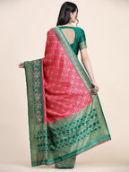 Vedant Vastram Patola Design KanchiPuram Silk Saree For Women - Rani Pink