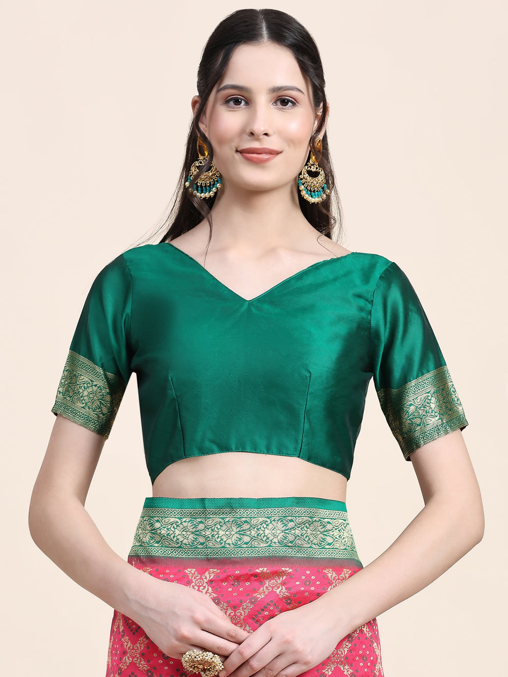 Vedant Vastram Patola Design KanchiPuram Silk Saree For Women - Rani Pink