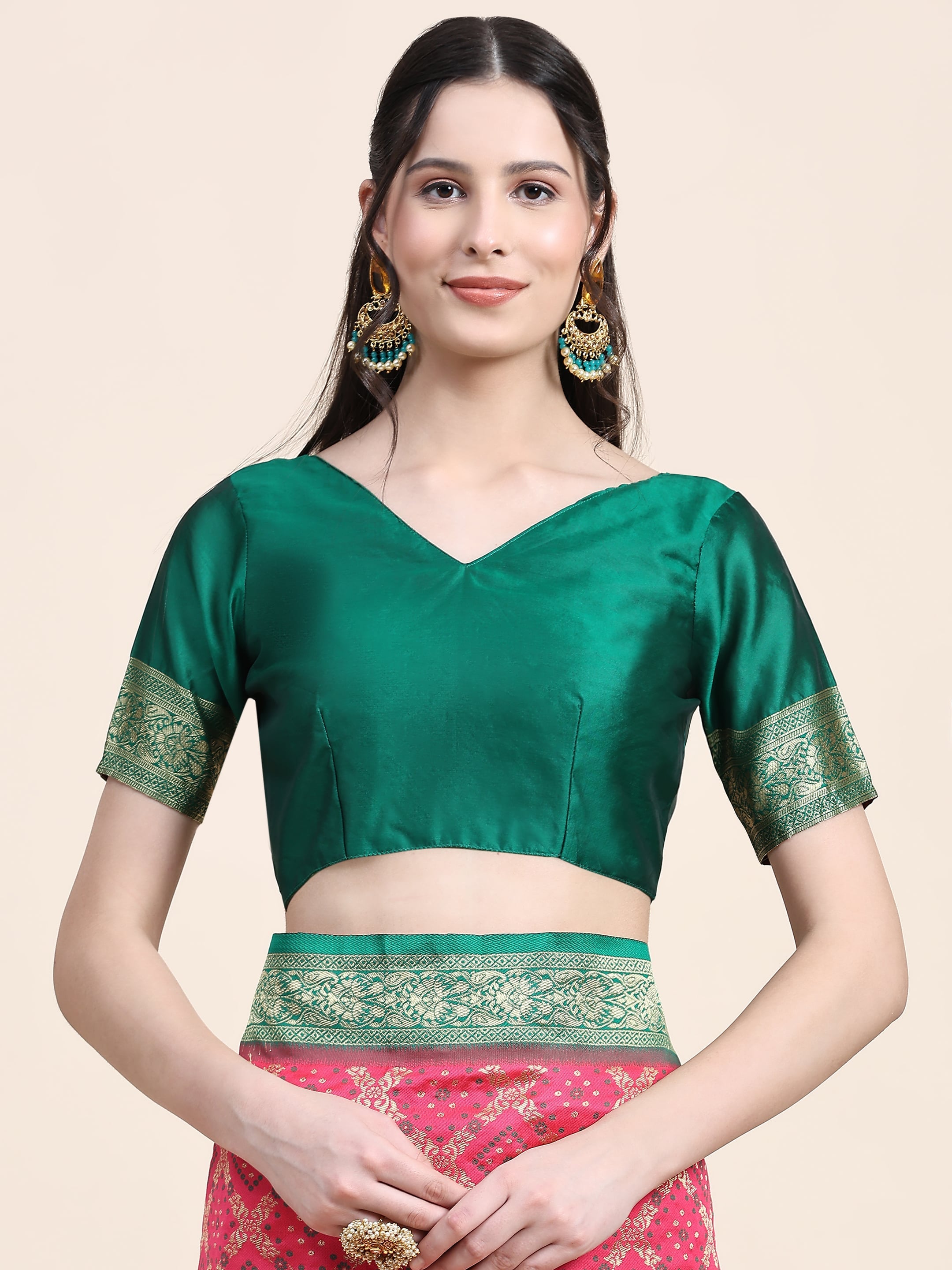 Vedant Vastram Patola Design KanchiPuram Silk Saree For Women - Rani Pink