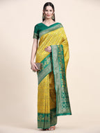 Vedant Vastram Patola Design KanchiPuram Silk Saree For Women - Yellow