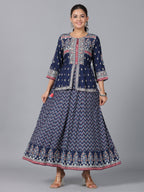 Juniper Women Indigo Shantoon Printed Maxi Dress - Distacart