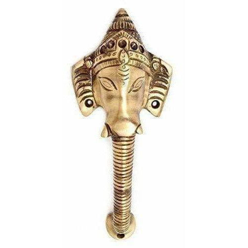 Brass Crown Ganesha Door Handle