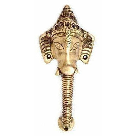 Brass Crown Ganesha Door Handle