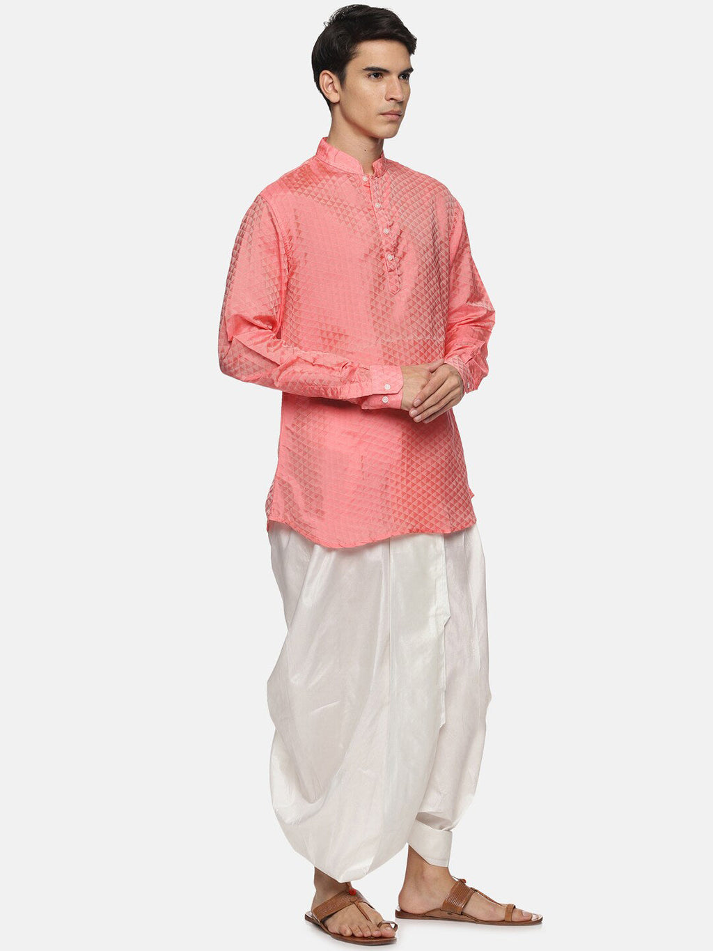 Sethukrishna Men Red Striped Kurta with Dhoti Pants - Distacart