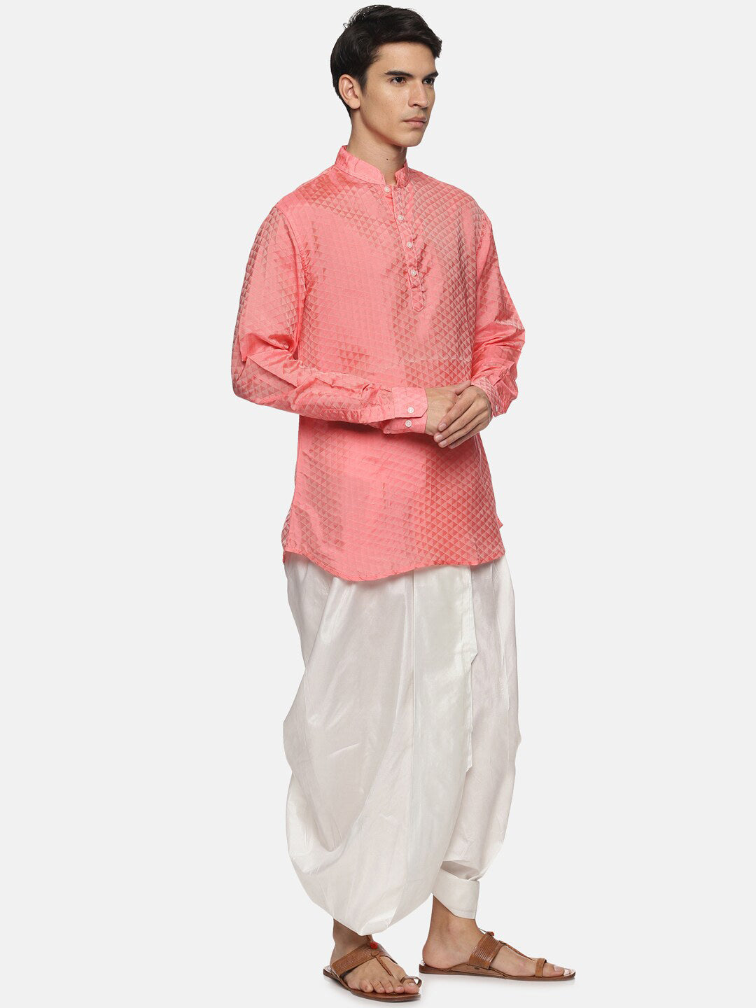 Sethukrishna Men Red Striped Kurta with Dhoti Pants - Distacart