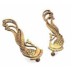 Peacock Design Brass Door Handle Pair (2 pcs)