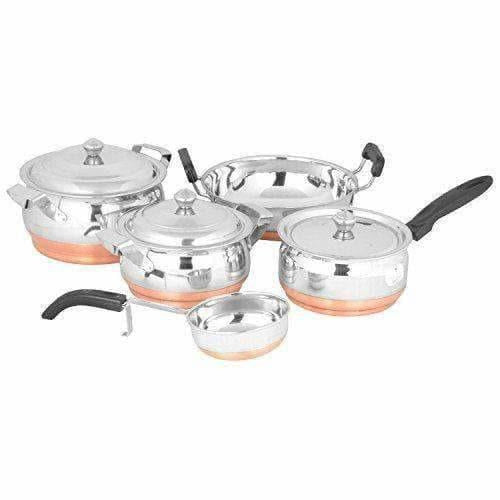 Stainless Steel  Cookware -  Along With Copper Bottom - Set of 5 Pieces