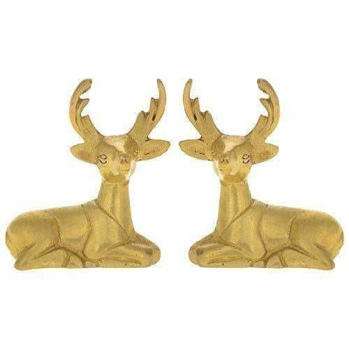 Home Decor Decoration Made of Brass Deer Statue - Set of 2
